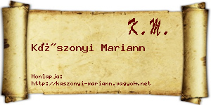 Kászonyi Mariann névjegykártya