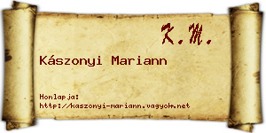 Kászonyi Mariann névjegykártya
